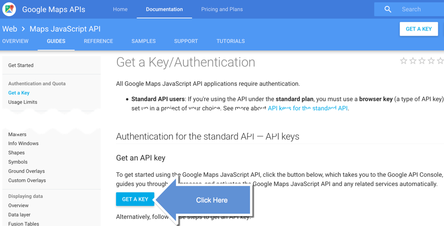 Google API Key Step 1