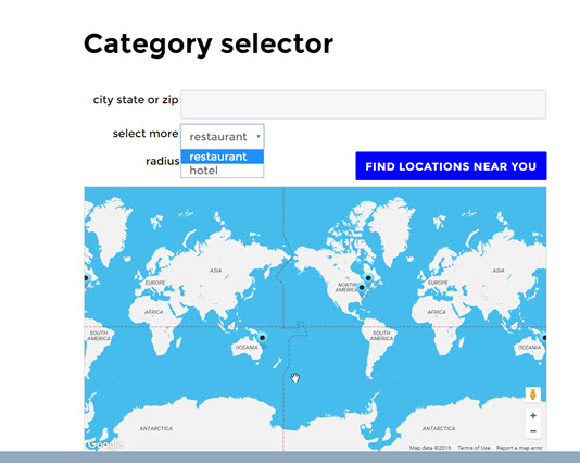 categroy selector front end power