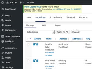 Address location response when adding a location.