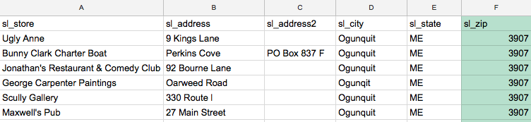 Invalid Postal Codes